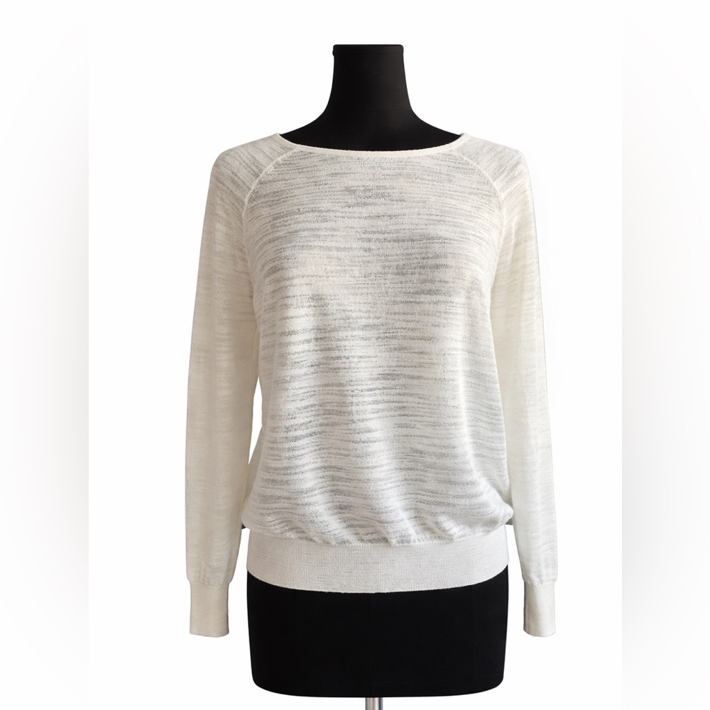 Joie Long Sleeve‎ Sheer Open Knit Linen Blend